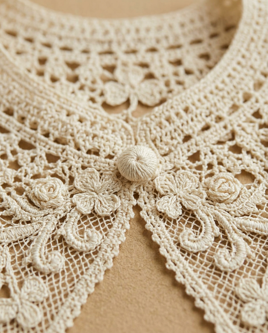 Irish Lace Collar crochet detail