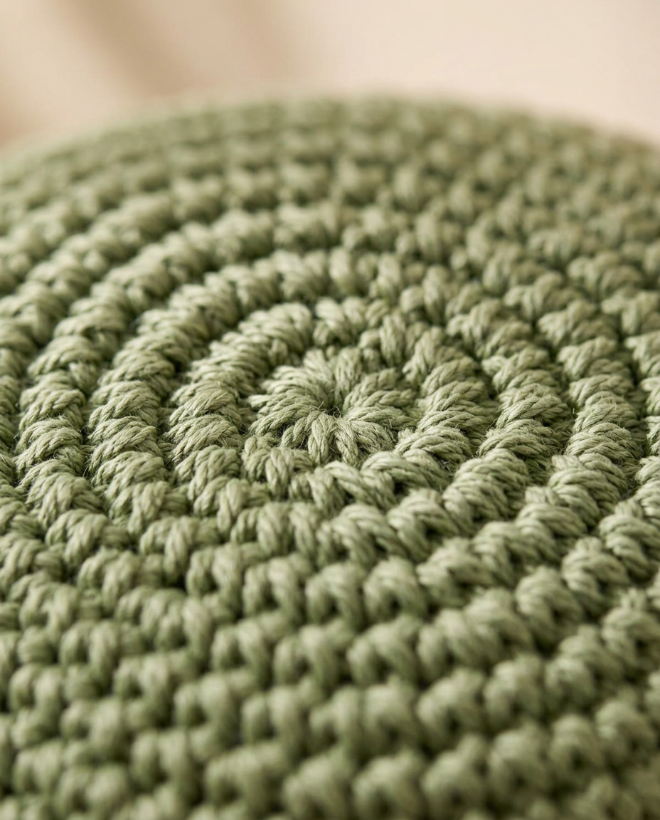 Olive Field Bucket Hat crochet detail