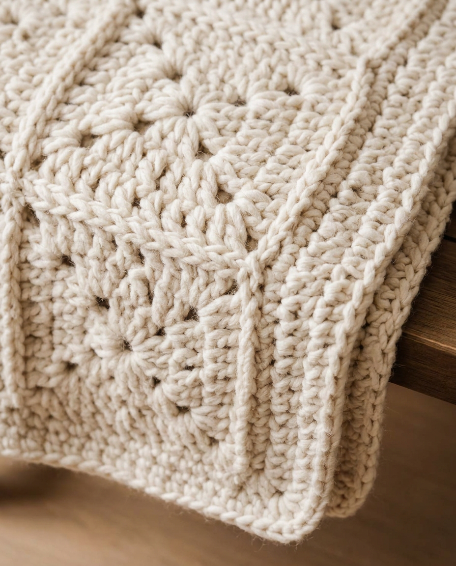 Hania Heirloom Throw crochet detail